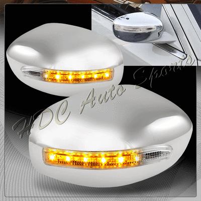 Dodge magnum/charger amber led chrome abs plastic adhesive side mirror covers