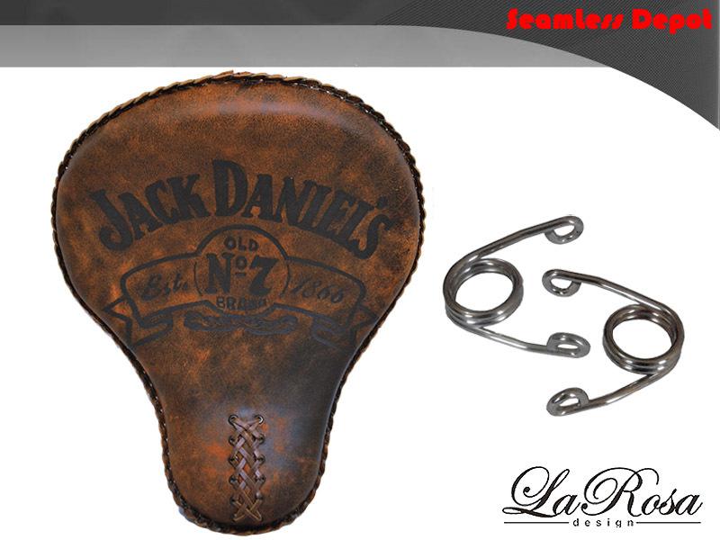 Larosa rustic brown harley bobber chopper jack daniel design solo seat kit