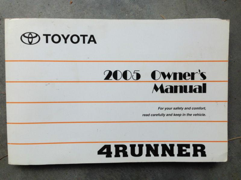 2005 toyota 4runner owner's manual