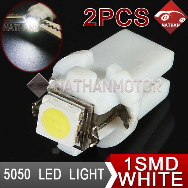 2x new white 5050 smd led dashboard light interior indicator lamp bulb car auto