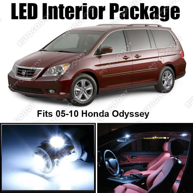 11x white led lights interior package for honda odyssey