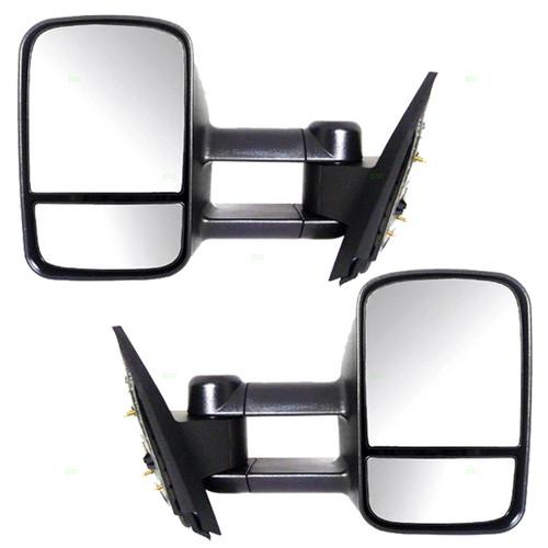 New pair set manual side view mirror glass housing 07-11 sierra silverado truck