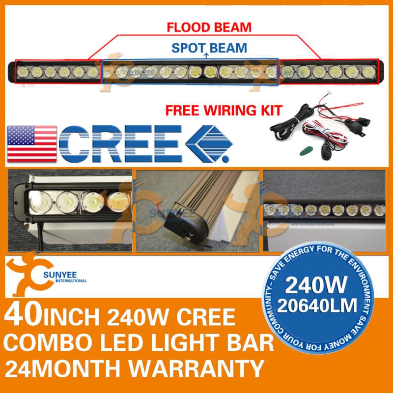 40inch 240w cree led work light bar flood spot truck offroad sec-kill 126w/180w