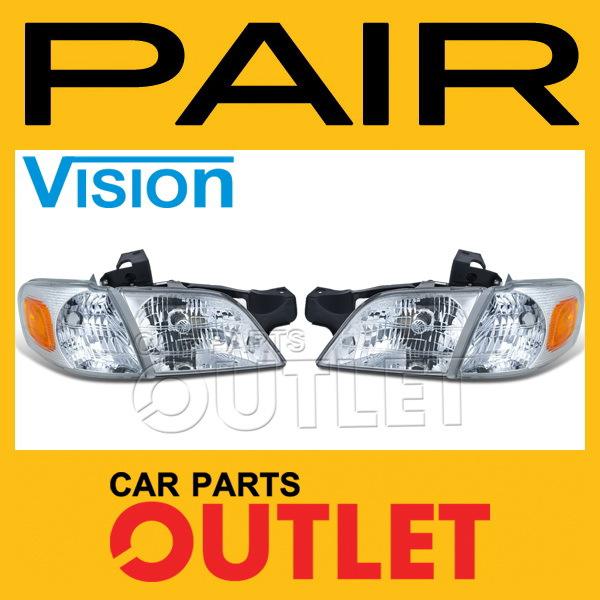 1997-2005 venture montana head lamp pair gm2502175 lh gm2503175 rh w.park signal