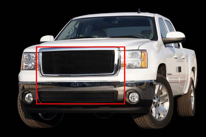 Fit:07-13 gmc sierra 1500 new body black billet grille combo