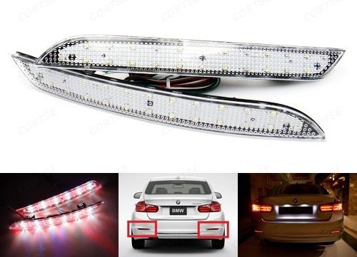 Bmw 3-series f30 f31 f35 led bumper reflector clear lens backup tail brake light