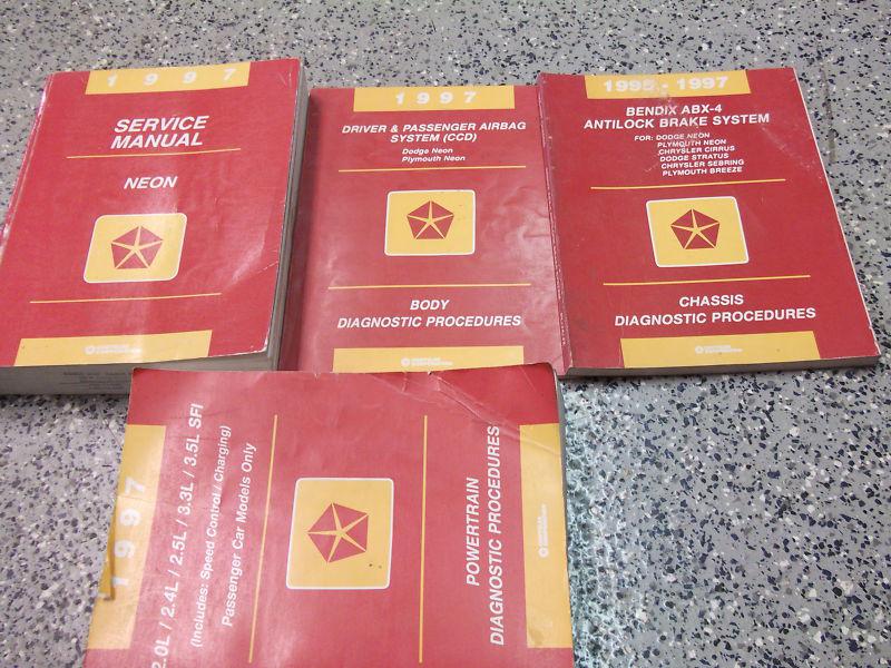 1997 dodge neon service repair shop manual set oem