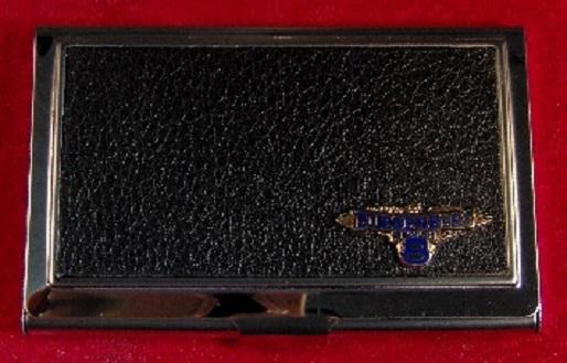 Duesenberg - stainless steel & leather business card case