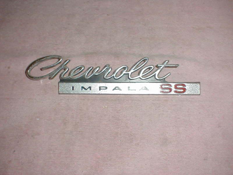 Used 1966 chevrolet " impala ss " trunk lid emblem...