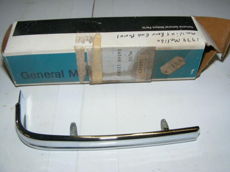 1974 chevrolet malibu rear panel moulding chrome trim nos new old stock excellnt