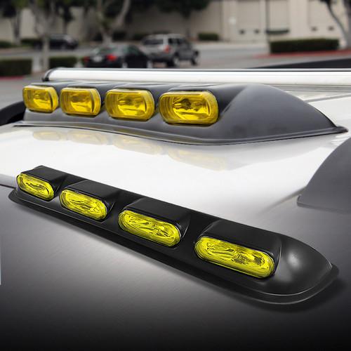 Roof top 4x4 offroad suv/truck yellow fog lights bar w/bulbs+wiring+switch