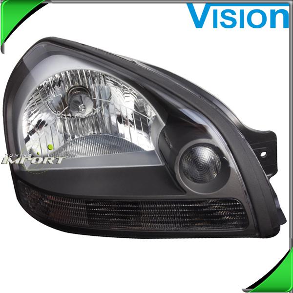 Right headlight lamp assy for 05-09 hyundai tucson gray bezel clear reflector rh