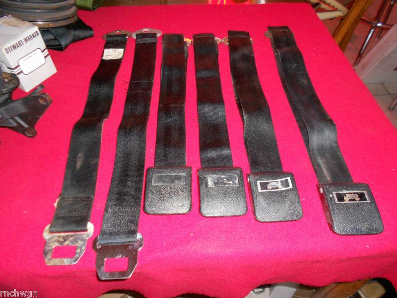 1964-1966 chevrolet chevelle nova impala black seat belts partial set carriage