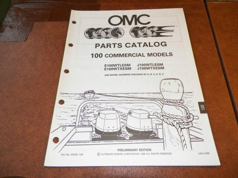 1990 omc johnson & evinrude 100 hp commercial outboard boat motor parts catalog