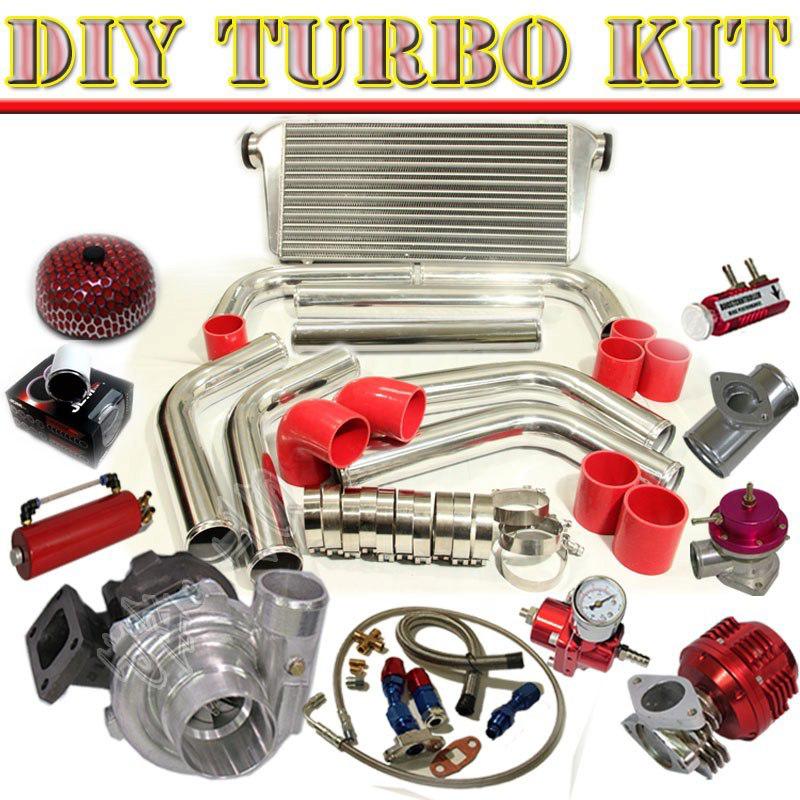 Diy t3/t4 turbo+31" intercooler+2.5"  piping kit+52mm gauge+bov type-s c/red