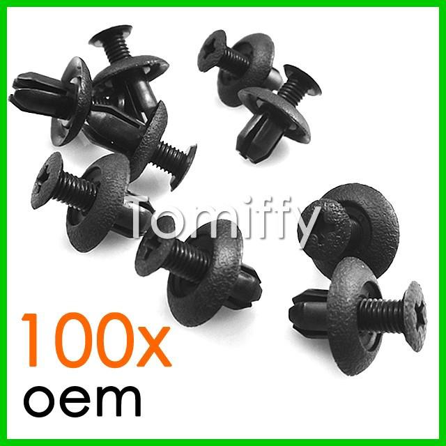 100 oem mitsubishi bumper push type clips retainer pajero mini evo 8 9 mb-253964