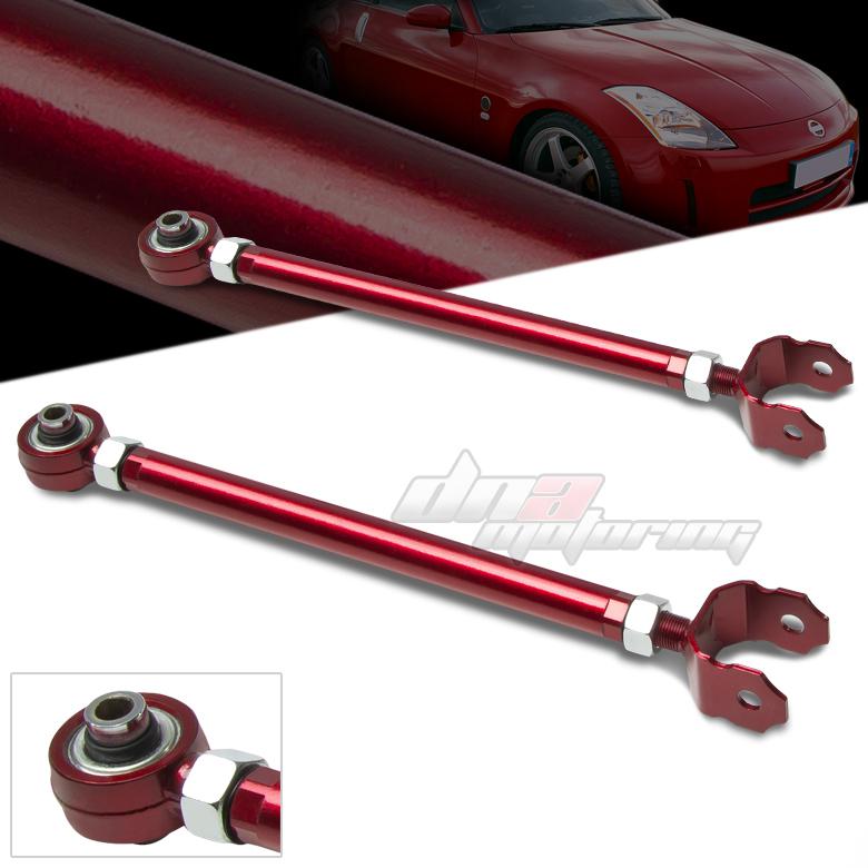 03-09 nissan 350z z33 g35 v35 red adjustable rear lower control arm camber kit