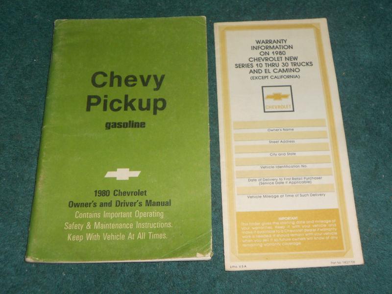 1980 chevrolet truck owner's manual set / original!!!