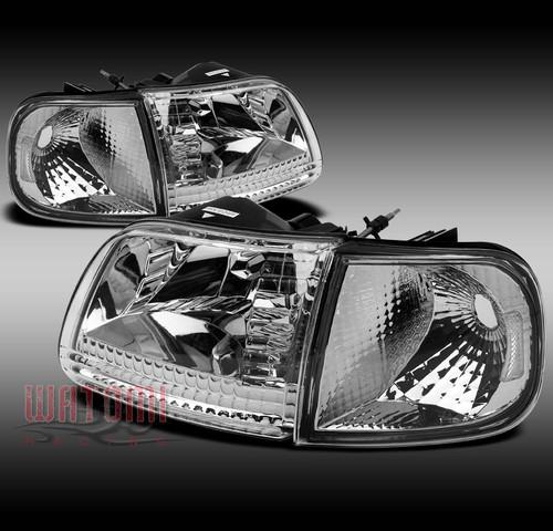 97-03 ford f-150/02 expedition crystal headlight+corner signal chrome left+right