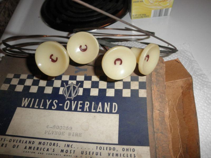 Four vintage willys jeep plvnge wires-brand new old stock