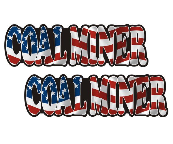 Coal miner decal set 6"x1.8" american flag usa mining hard hat sticker u5ab