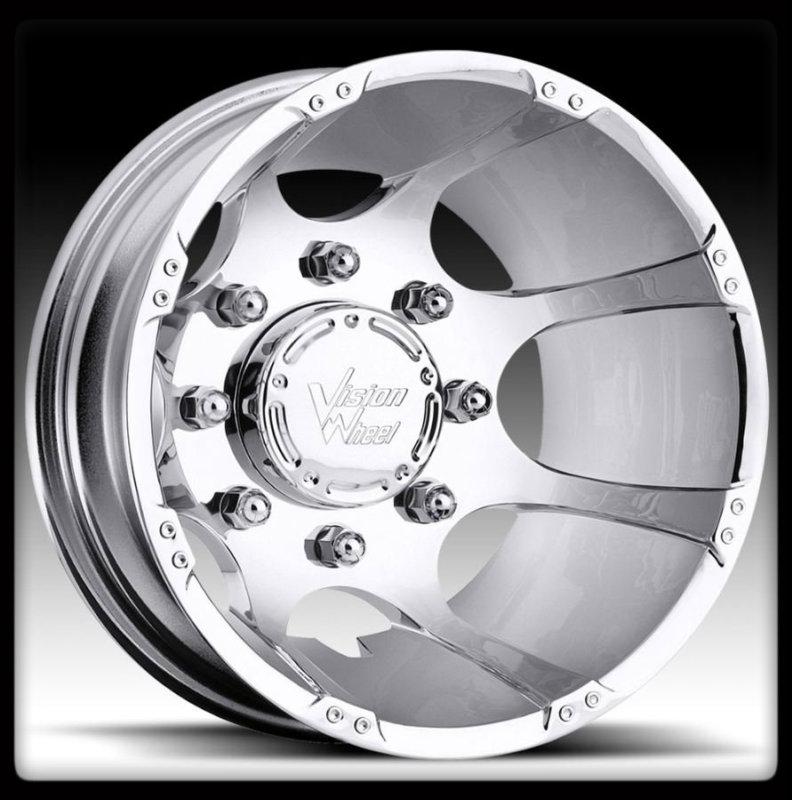 16" x 6" vision 715 crazy eightz dually chrome 8x6.5 8x165.1 wheels rims 16 inch