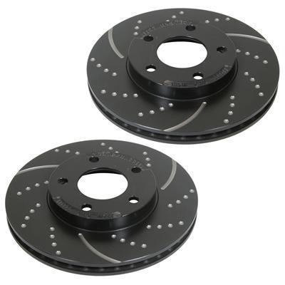 Ebc brake rotors slotted dimpled iron black zinc plated front ford mazda suv pr