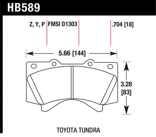 Hawk performance hb589z.704 disc brake pad land cruiser lx570 sequoia tundra