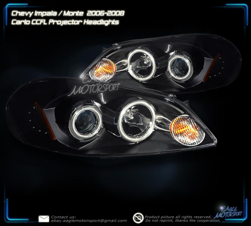 Chevy 06-10 impala/06-07 monte carlo dual ccfl halo projector black headlights