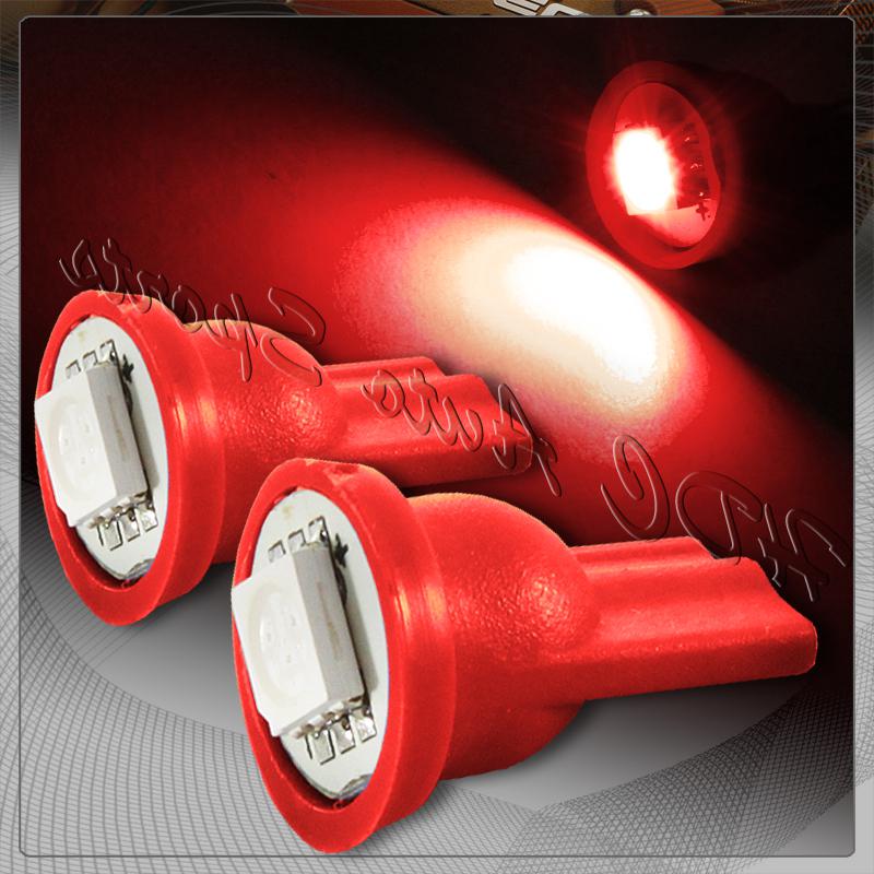 2x t10 194 12v smd led interior instrument panel gauge replacement bulbs - red