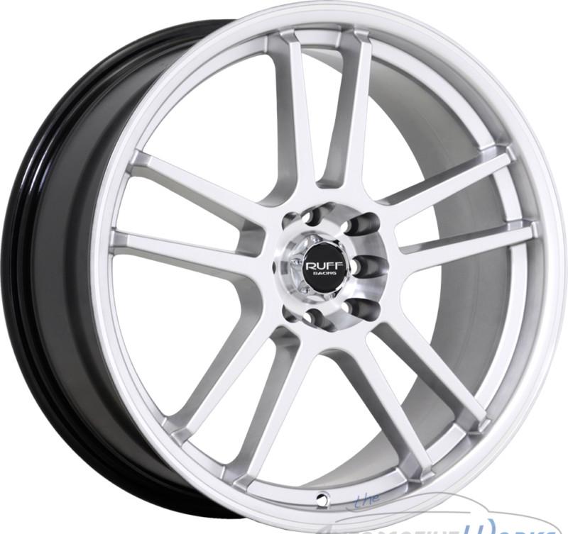 1- 17x7.5 ruff r354 5x105 5x114.3 5x4.5 +40mm silver machined rim wheel inch 17"