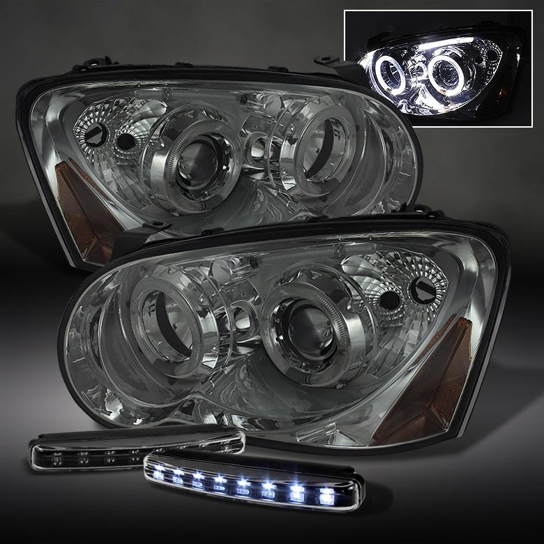 Smoke 04-05 impreza wrx sti halo led projector headlights+daytime running lamps