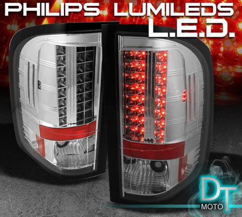 09-10 chevy silverado philips-led perform clear tail lights lamps left+right