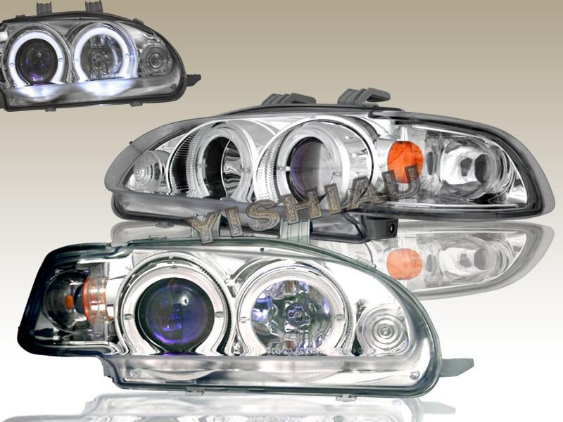 92-95 honda civic 4 dr twin halo projector head lights