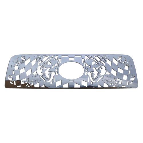 Toyota tundra 07-09 skull flags polished stainless grill insert aftermarket trim