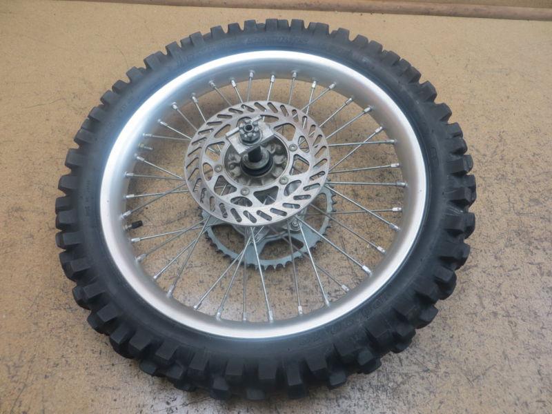 2001 01 kawasaki kx125 kx 125 rear wheel rim tire rotor axle hub sprocket