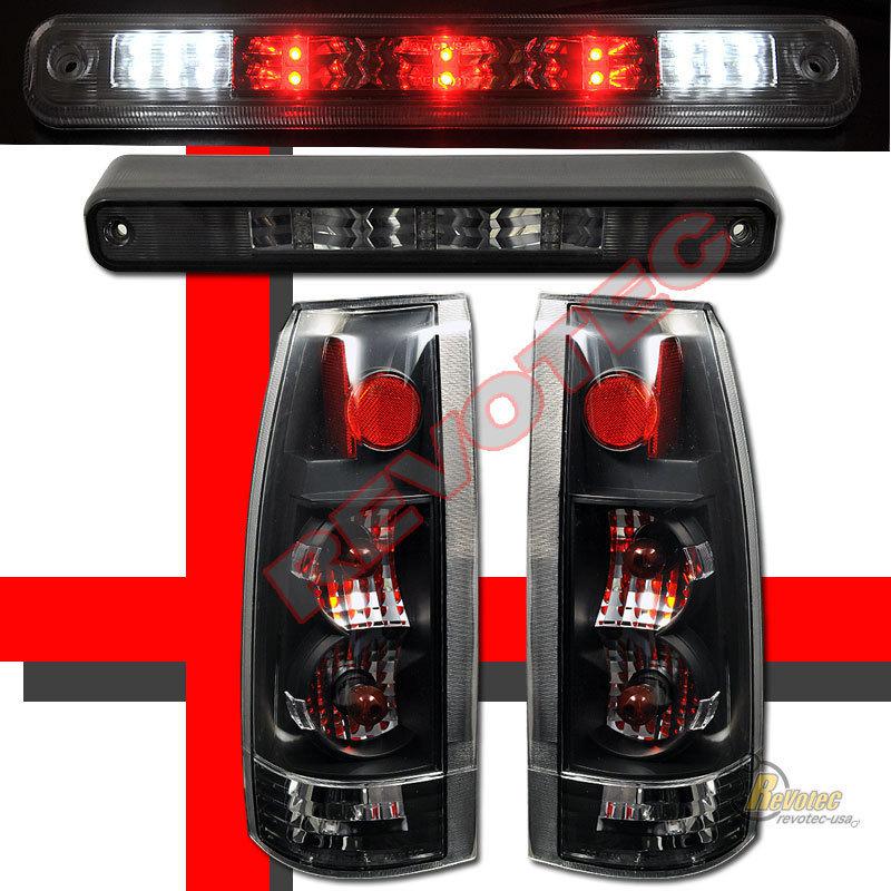 88-98 chevy gmc ck 1500 2500 3500 truck tail lights & led 3rd brake light 