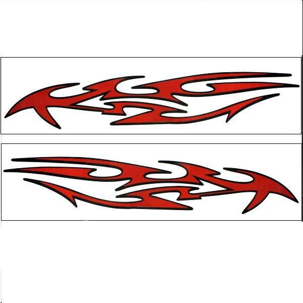 Car two side  body decoration decal sticker red black x 2 pieces no.2