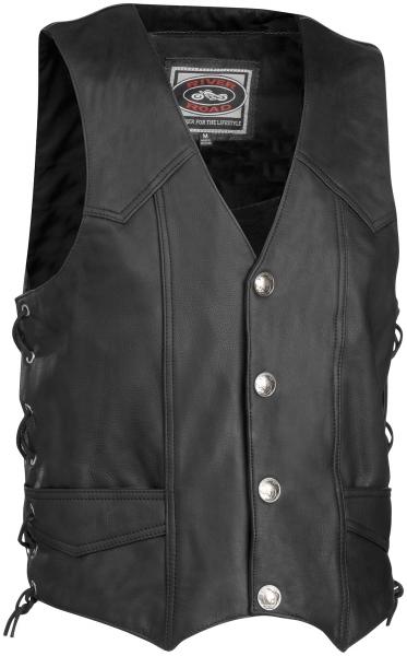 River road mens wyoming nickel leather vest black medium m