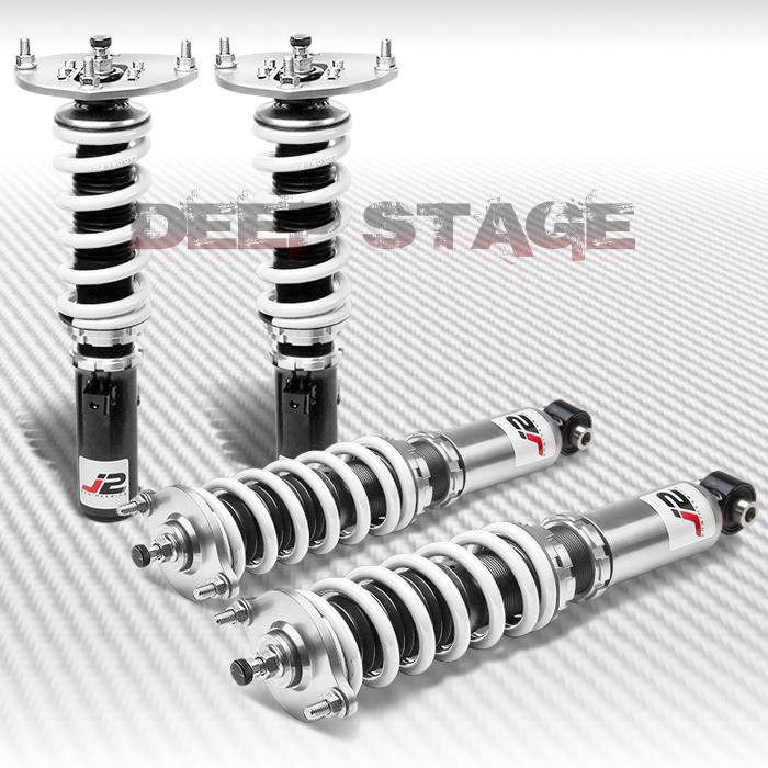 J2 strut shocks damper suspension coilover spring 90-94 mit eclipse/talon white