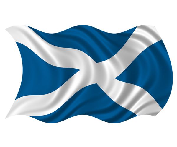 Scotland waving flag decal 5"x3" scottish scots vinyl bumper sticker (rh) zu1