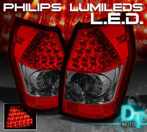 05-08 dodge magnum philips-led perform red smoked tail lights lamps left+right