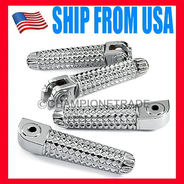 Us front rear silver chrome motorcycle foot pegs for yamaha yzf r1 r6 5jj 98 new