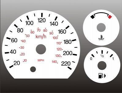 2006-2007 ford focus metric kmh kph instrument cluster white face gauges