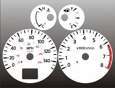 2004-2006 nissan sentra se-r instrument cluster white face gauges 04-06