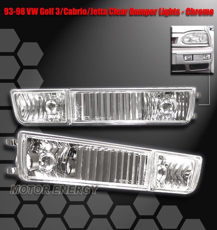 1993-1998 vw cabrio golf jetta gti gls tdi signal bumper + fog light lamp chrome