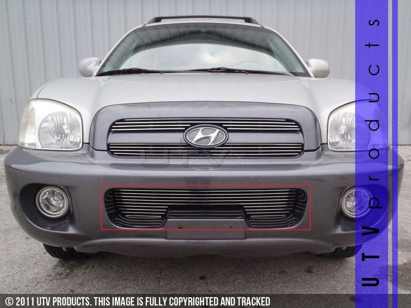 Fits: 2005 2006 hyundai santa fe 1pc bumper chrome billet grille kit 