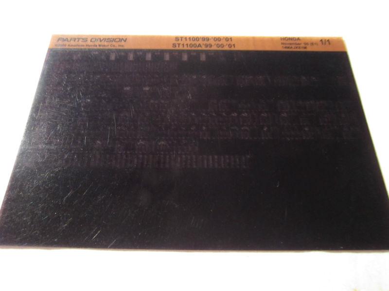 1999-2001 honda motorcycle st1100 st1100a microfiche parts catalog st 1100 a