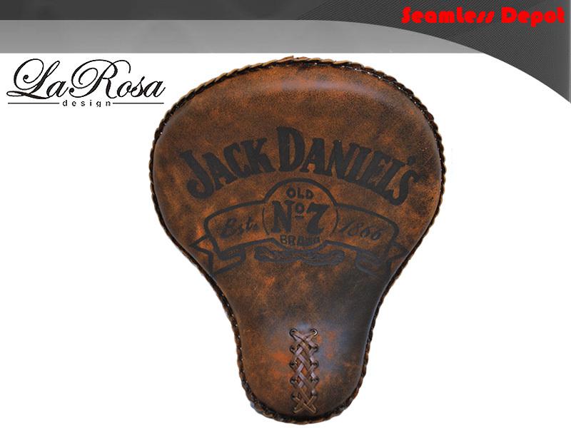 16" la rosa rustic brown leather jack daniel harley chopper bobber solo seat