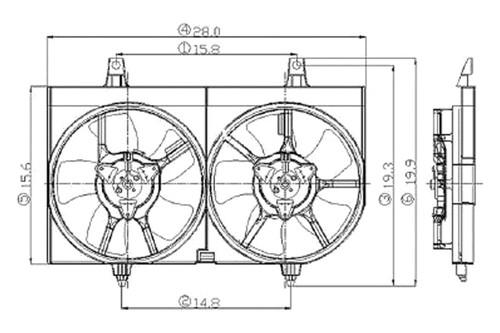 Replace ni3115122 - 02-04 infiniti i35 dual fan assembly car oe style part